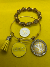 Load image into Gallery viewer, yellow bangle set w/burberry
