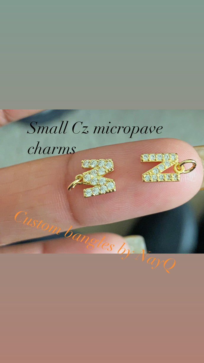 Cz micropave letter charms