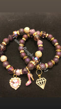 Load image into Gallery viewer, Purple gold beaded set
