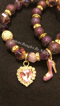 Load and play video in Gallery viewer, Purple gold beaded set

